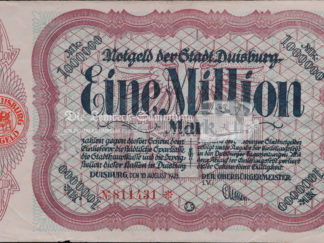 Notgeld Duisburg Gutschein 1.000.000 Mark