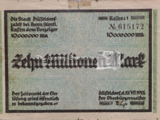 Notgeld Düsseldorf Gutschein 10.000.000 Mark